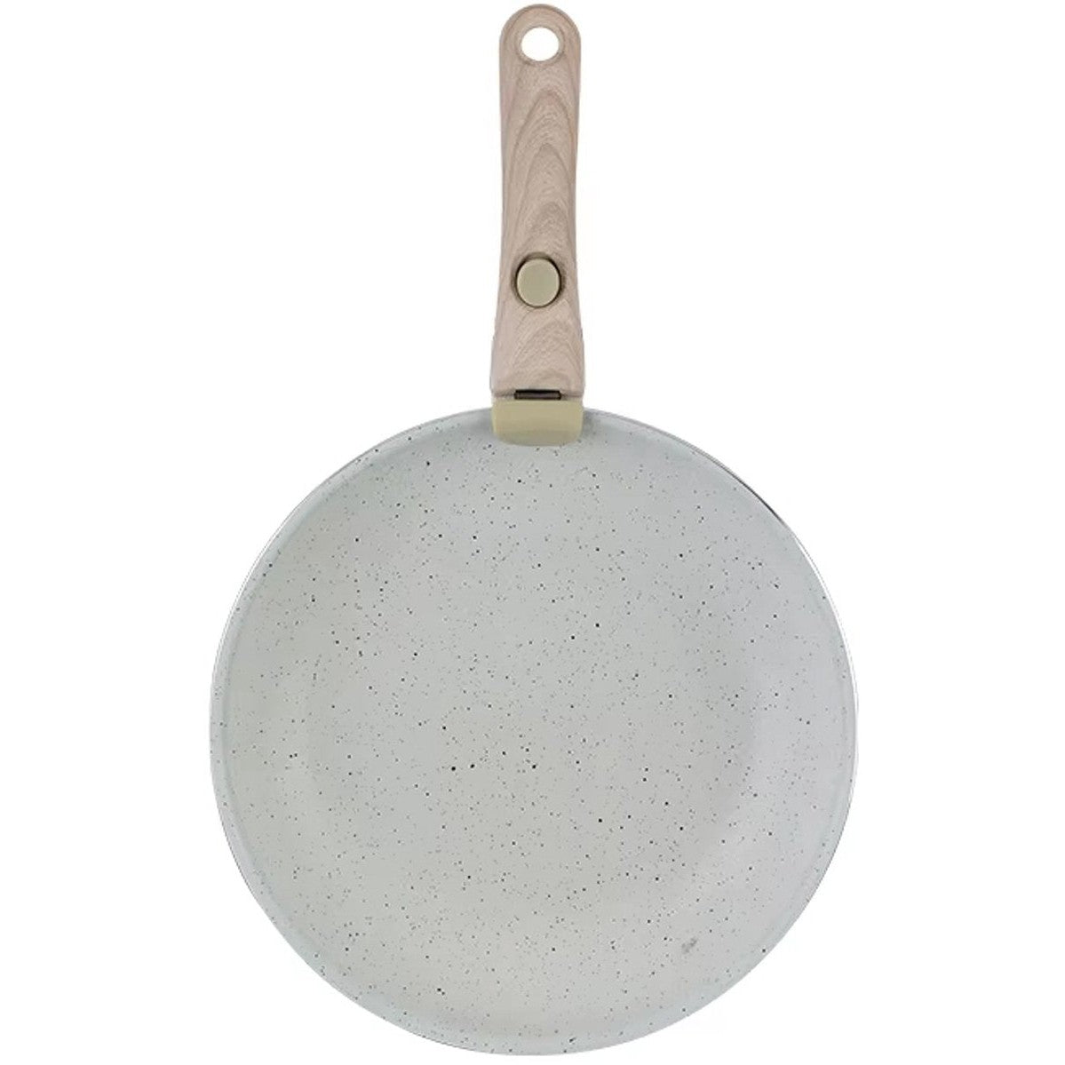 15-delige Luxe Pannenset – Elegant Wit – Ultra Non-stick – Met 2 Afneembare Houten Handgrepen, Panbeschermers & Siliconen Spatel