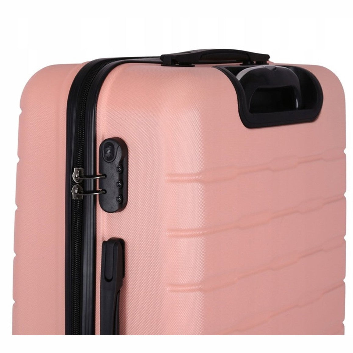 3-Delige Harde Kofferset – ABS – Lichtroze – 360° Zwenkwielen – Maat S/M/L