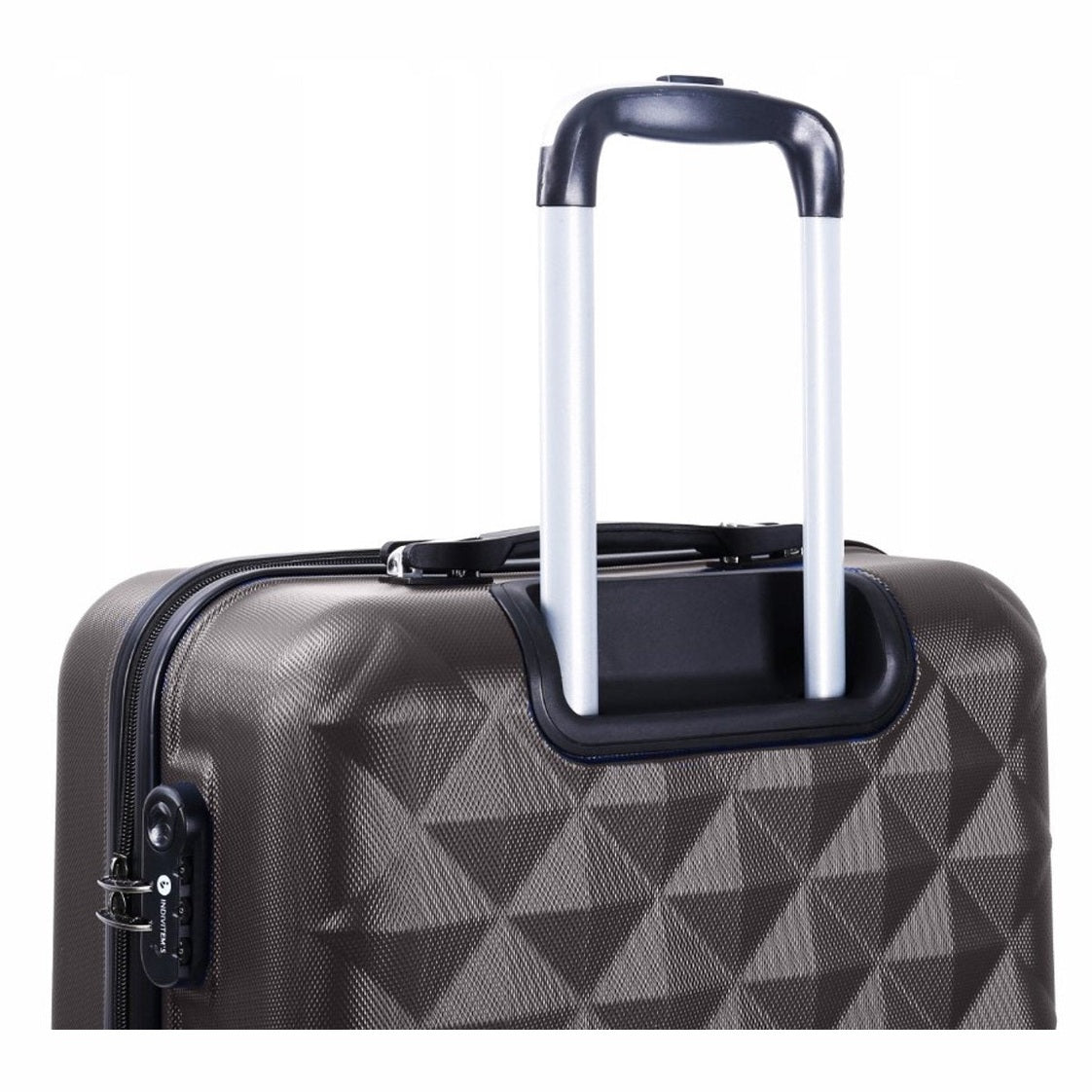 3-Delige Kofferset Donkergrijs – Harde ABS Koffers met 360° Wielen en Cijferslot – Reiskoffers S/M/L