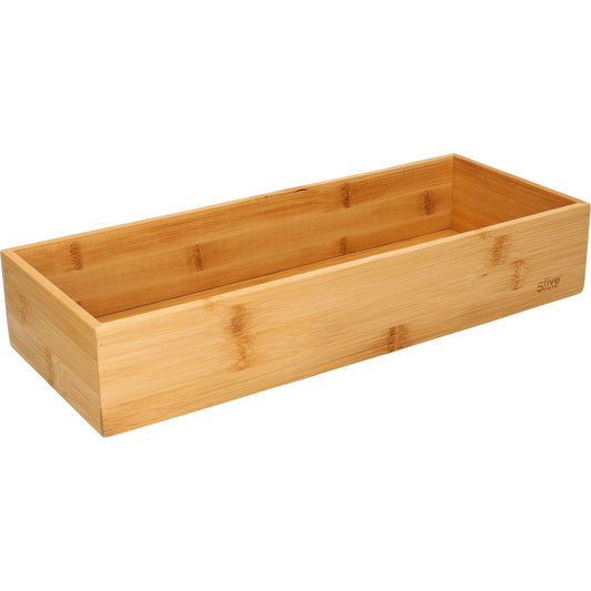 5Five Bestekbak/keuken organizer - 1-vaks - Tidy Smart - bamboe hout - 38 x 15 x 7 cm