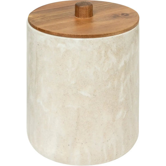 5Five Como Afvalemmer met deksel - Marmereffect - 5L - Beige