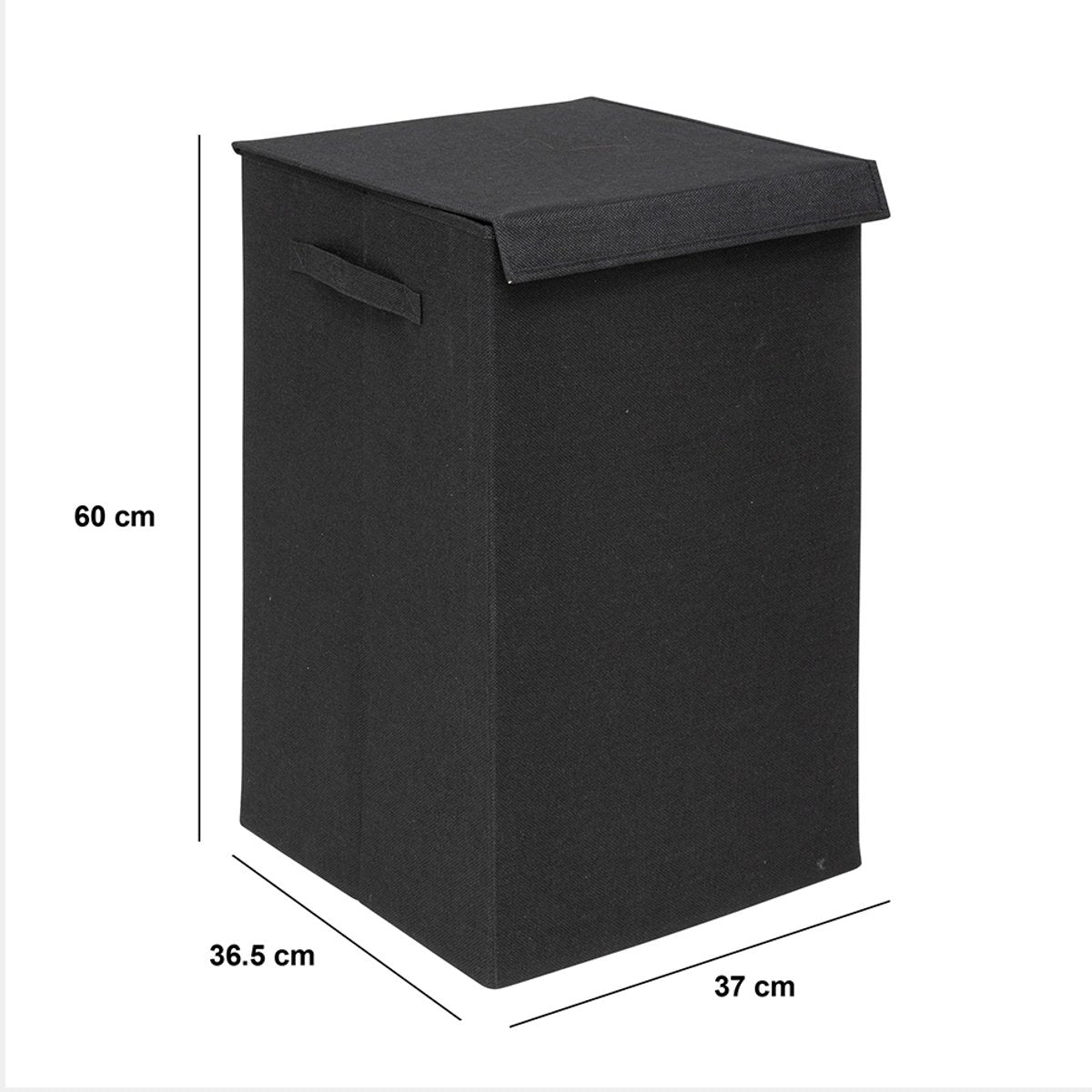 5Five Eureka sorteer wasmand - 74 liter - beige - 37 x 37 x 60 cm - MDF/Polyester stof - met afsluitklep