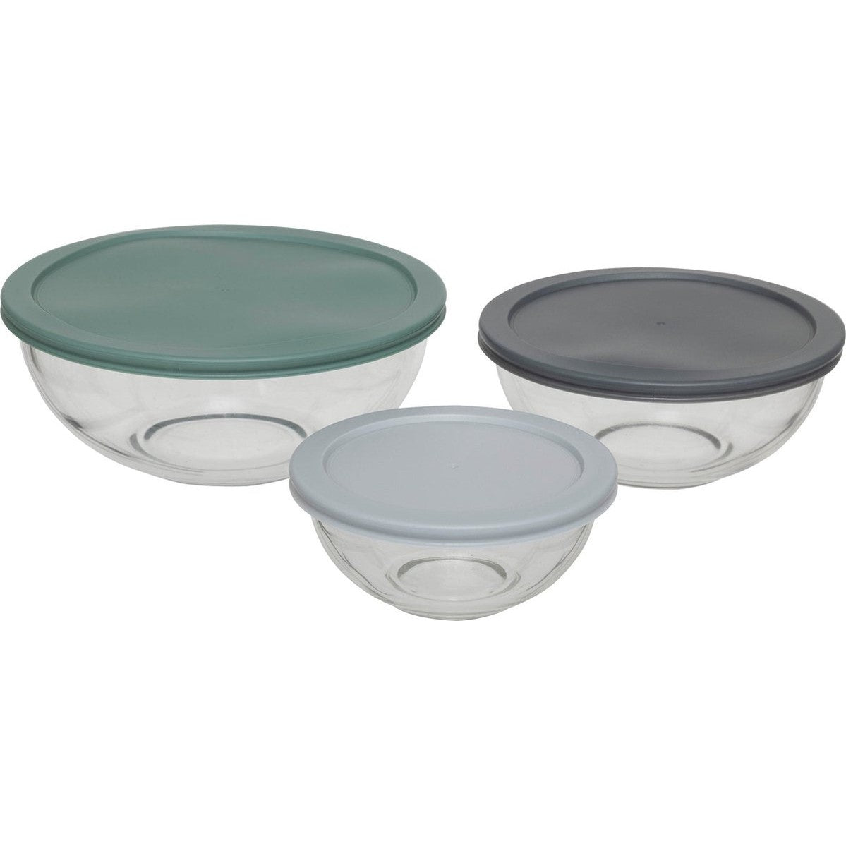 5Five Glazen Voorraaddozen - Set van 3 stuks - Ø23xH9cm - Multi