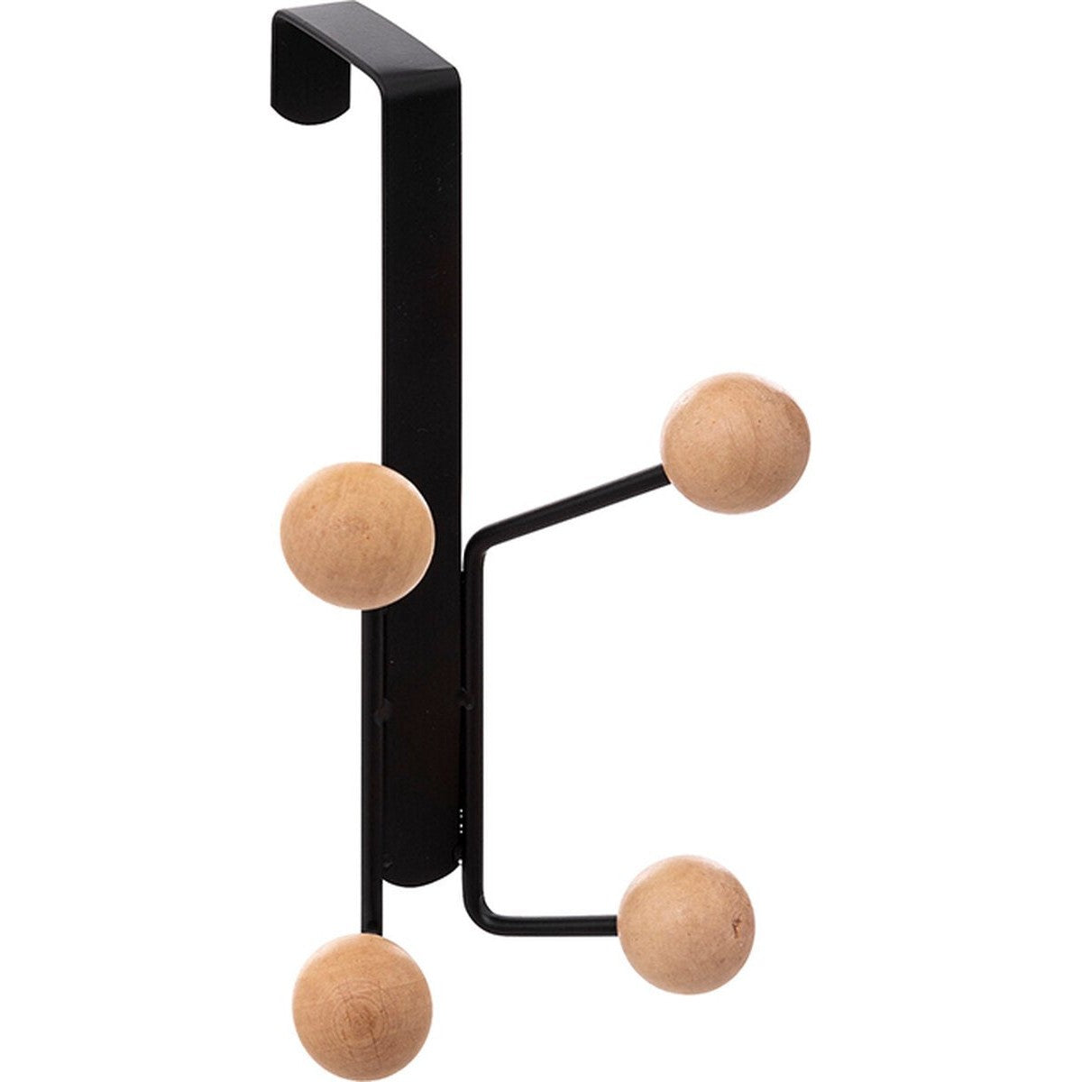 5Five Kapstok over deur - 4 haken - Zwart