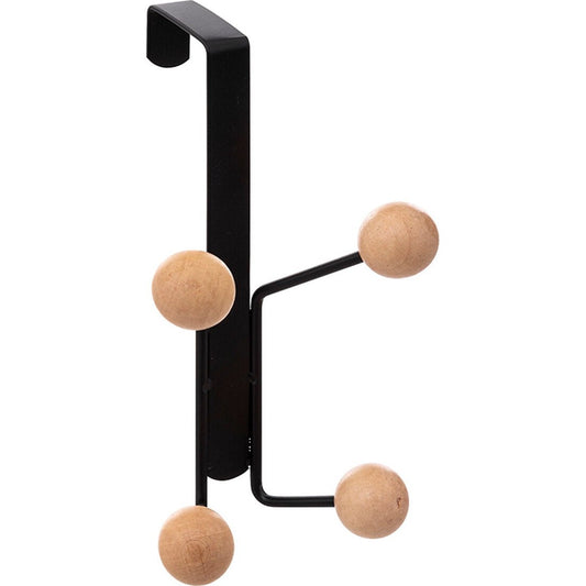 5Five Kapstok over deur - 4 haken - Zwart