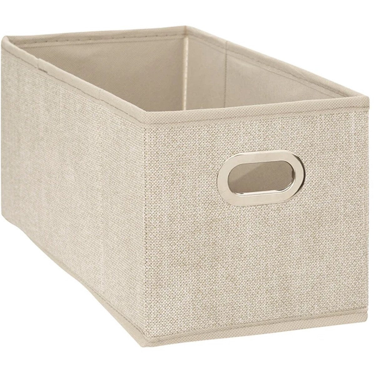 5Five Opbergmand/kastmand - beige - linnen - 7 liter - 31 x 15 x 15 cm - Opbergbox - Vakkenkast manden - MODESTNOVA