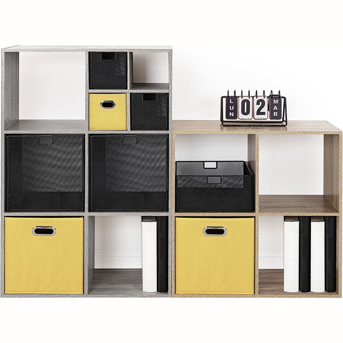 5Five Opbergmand/kastmand - beige - linnen - 7 liter - 31 x 15 x 15 cm - Opbergbox - Vakkenkast manden - MODESTNOVA