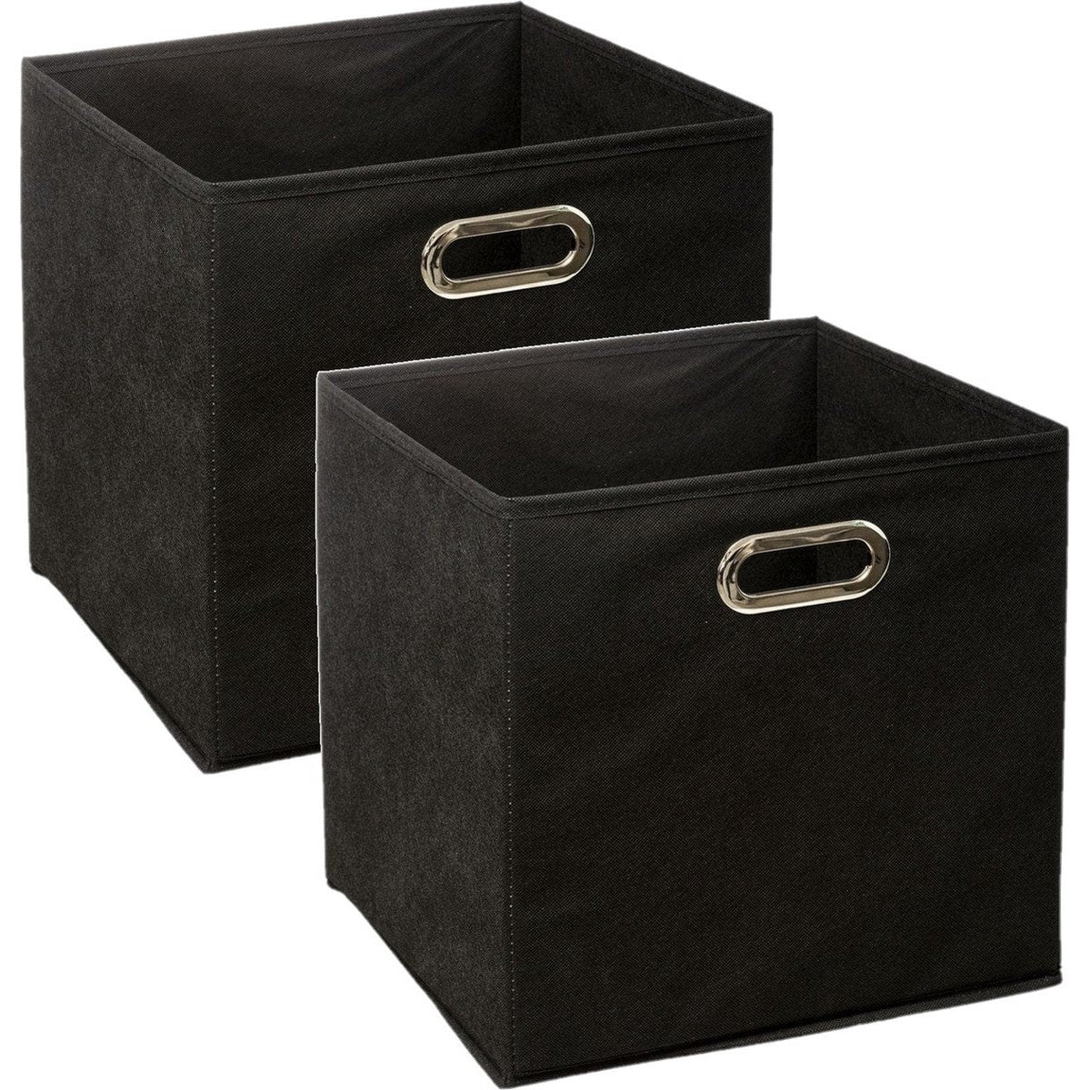 5Five Opbergmand/kastmand zwart - Set van 4x stuks - linnen - 29 liter - 31 x 31 x 31 cm - Opbergbox - Vakkenkast manden