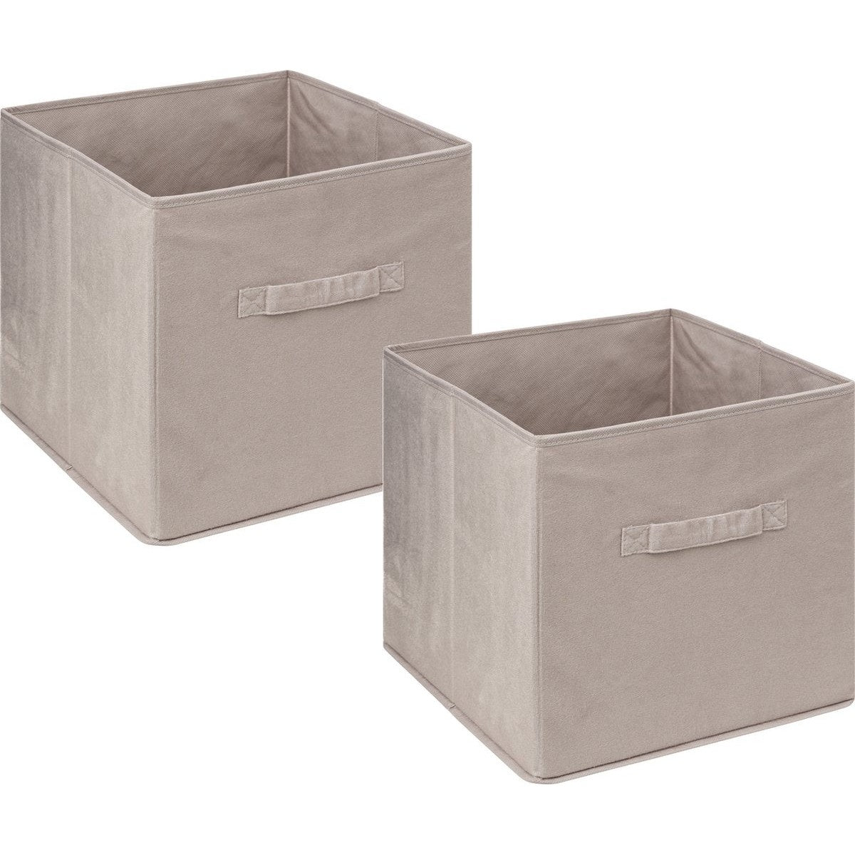 5Five Opbergmand/kastmandje - 4x stuks - Beige - 31 x 31 x 31 cm - 29 liter - Vakkenkast manden - Stof met versterkte bodem - Opvouwbaar