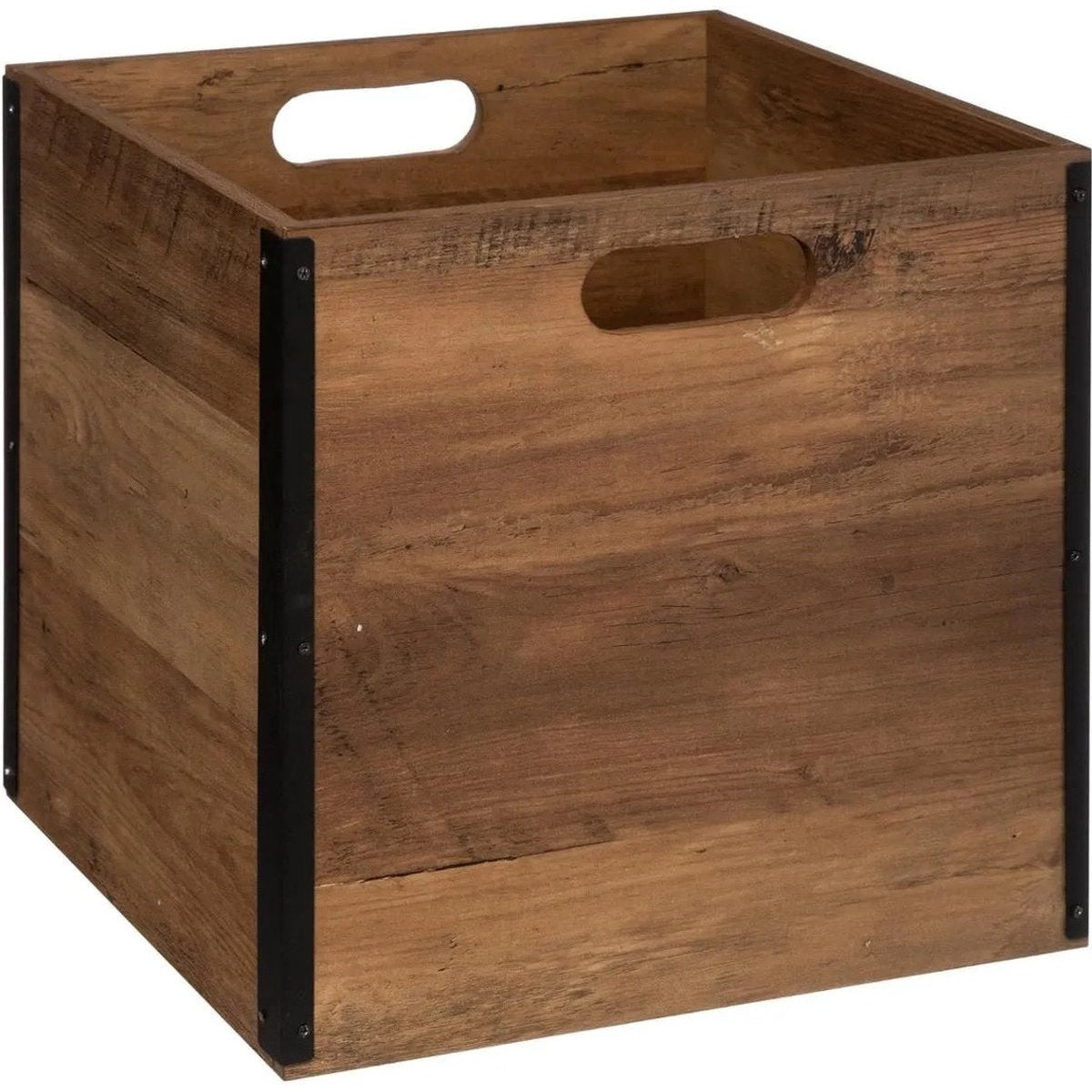 5Five Opbergmand/kastmandje - Bruin hout - 31 x 31 x 31 cm - 29 liter - Vakkenkast manden - Hout - Opvouwbaar - Kisten
