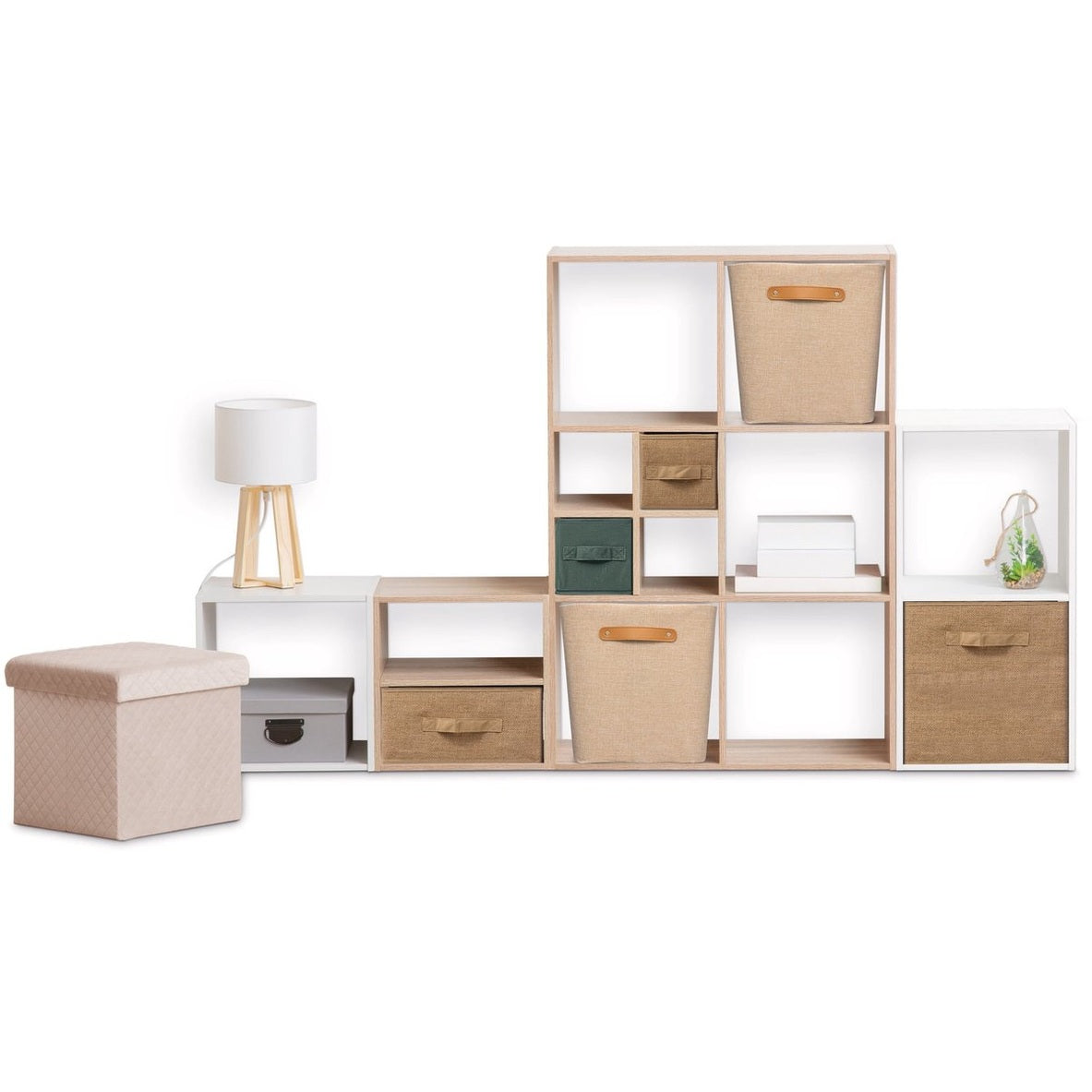 5Five Roundy Opberger - Polyester - 31x31x31cm - Beige - MODESTNOVA