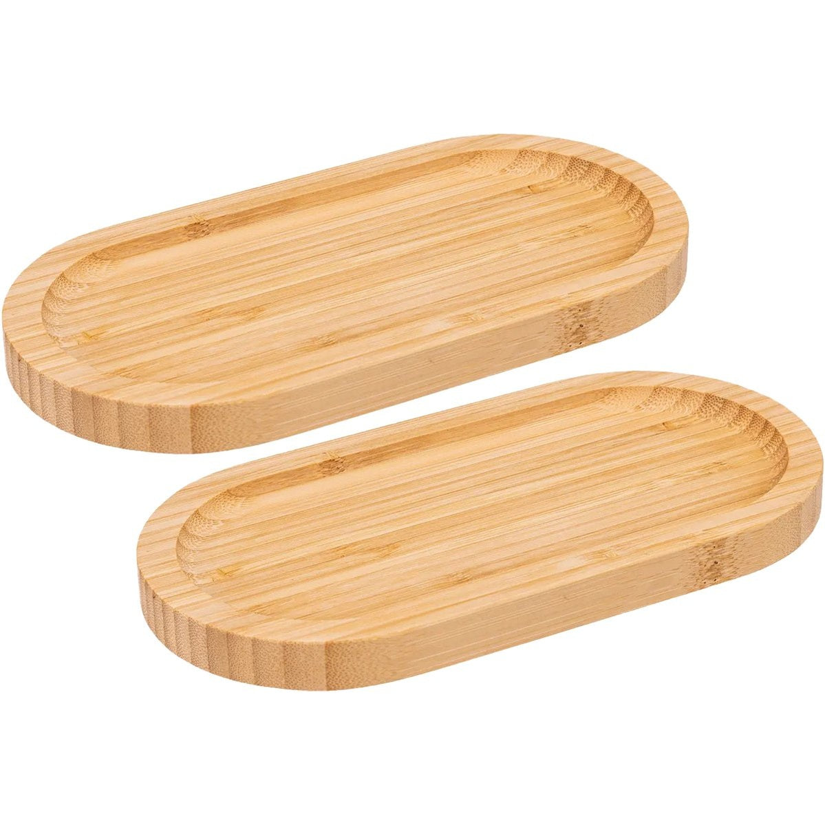 5Five Serveerplankje voor hapjes/fingerfood - 2x - 20 x 10 cm - bamboe hout - borrelplank - tapasplank
