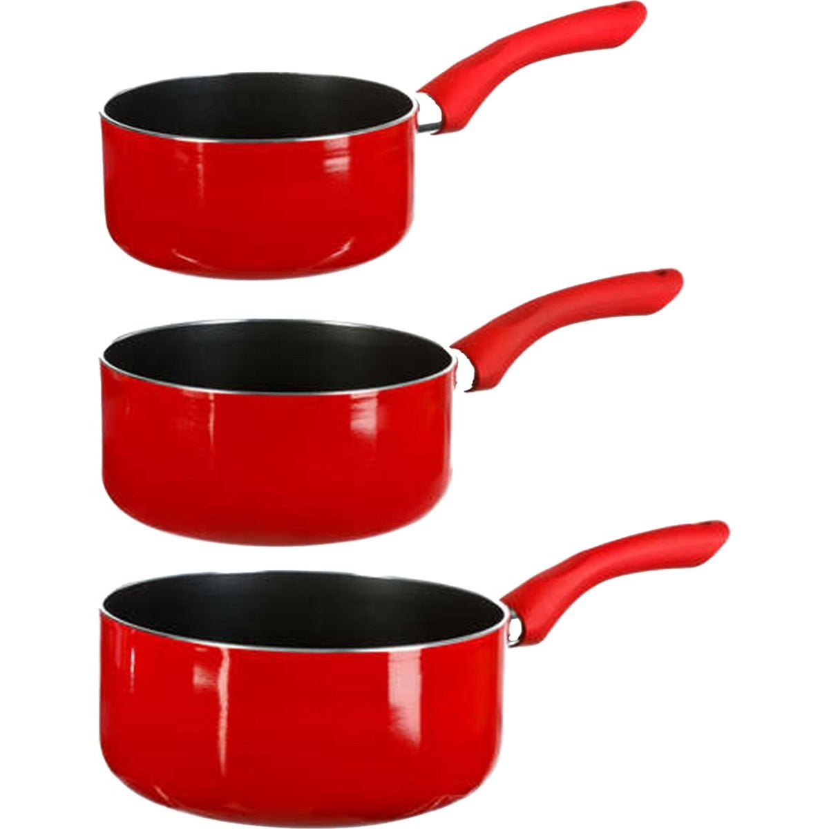 5Five - Steelpannen - Inductie - Set 3x - Dia 16/18/20 cm - Rood