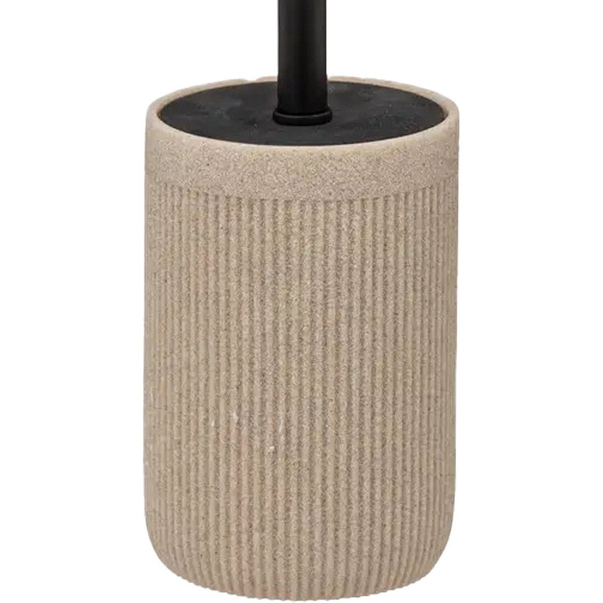 5Five Toiletborstel in houder Onyx - beige/zwart - polystone - 40 x 9 cm