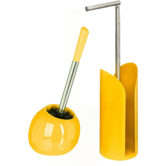 5Five - WC-borstel/toiletborstel met toiletrolhouder set in het geel