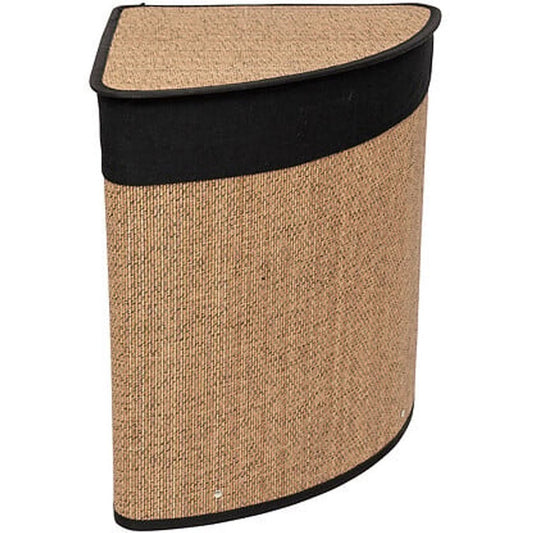 5Five Wasmand - bamboe hout - met deksel - naturel - 50 x 37 x 50 cm - 48 liter - opvouwbaar