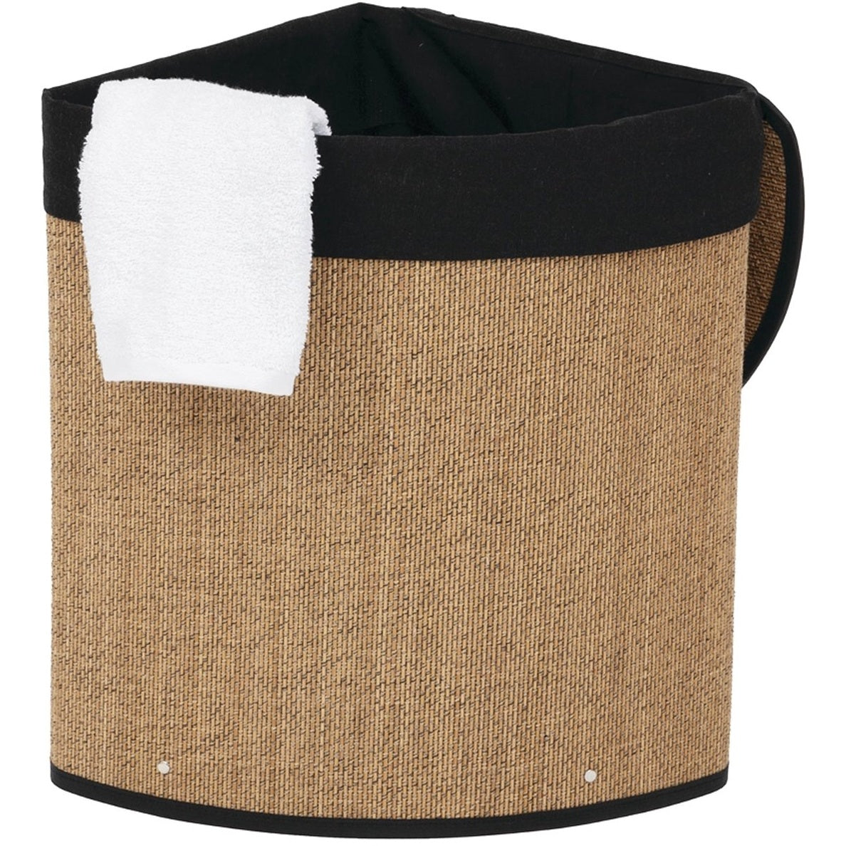 5Five Wasmand - bamboe hout - met deksel - naturel - 50 x 37 x 50 cm - 48 liter - opvouwbaar