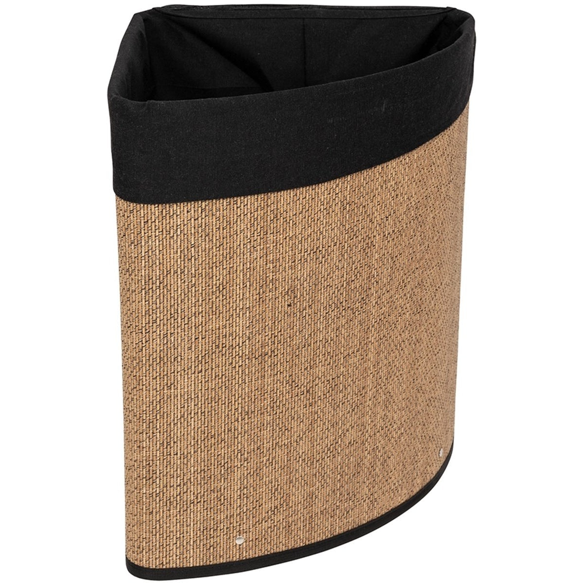 5Five Wasmand met deksel - bamboe hout - 60 Liter- naturel zwart - 41 x 30 x 50 cm