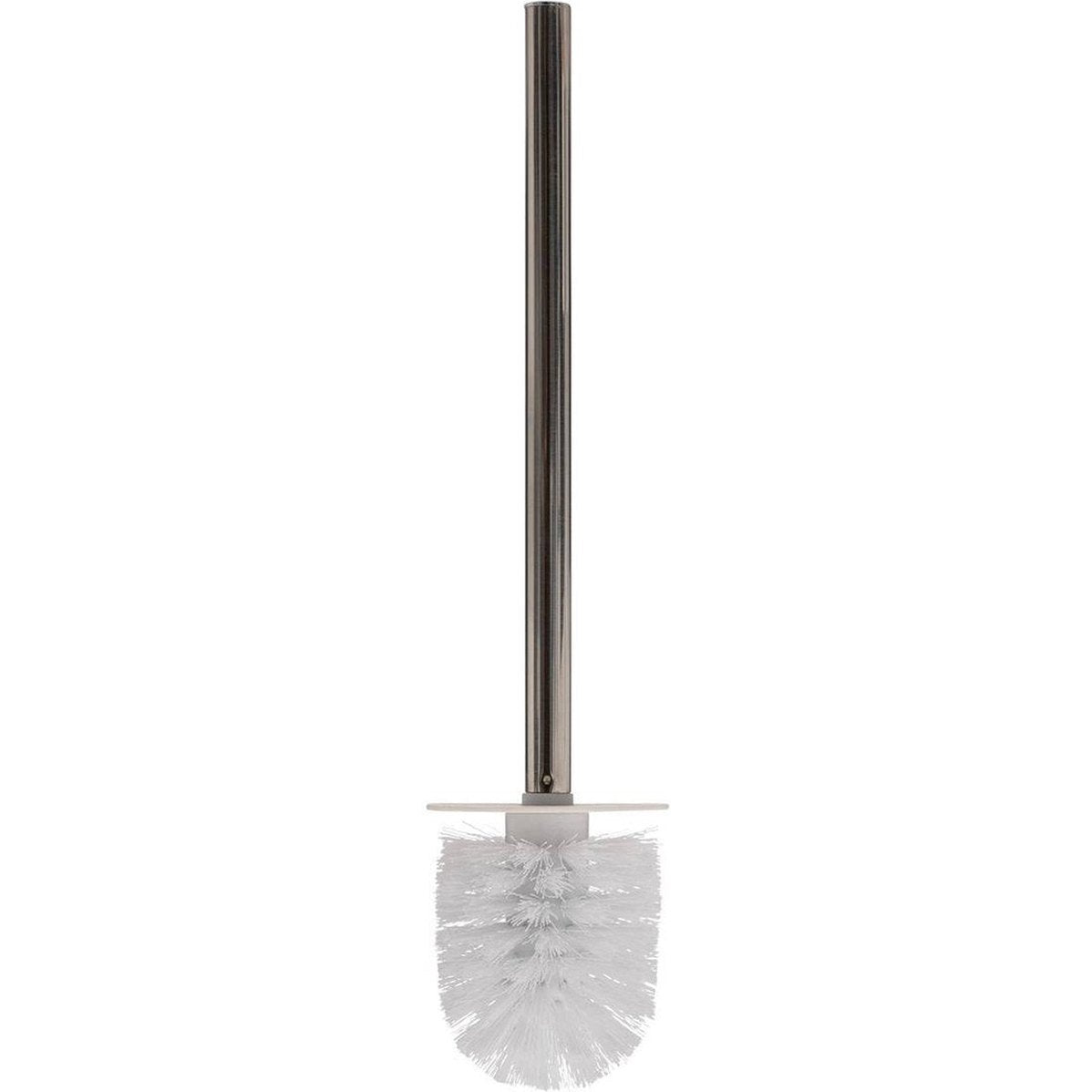 5Five toiletborstel/WC-borstel in houder - wit - 36 x 9 cm - bamboe/kunststeen - badkamer