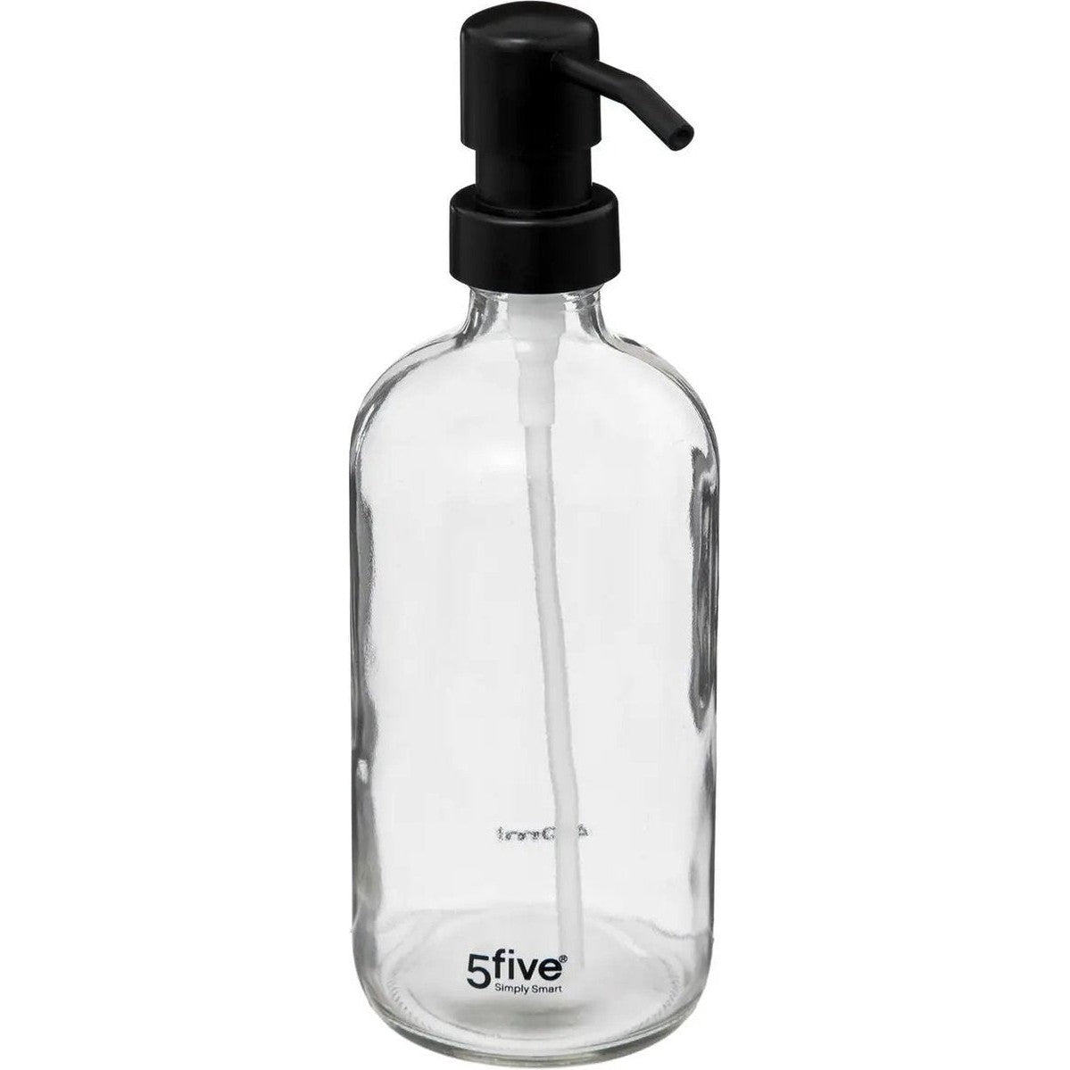 5five Zeeppompje/zeepdispenser van glas - transparant - 450 ml