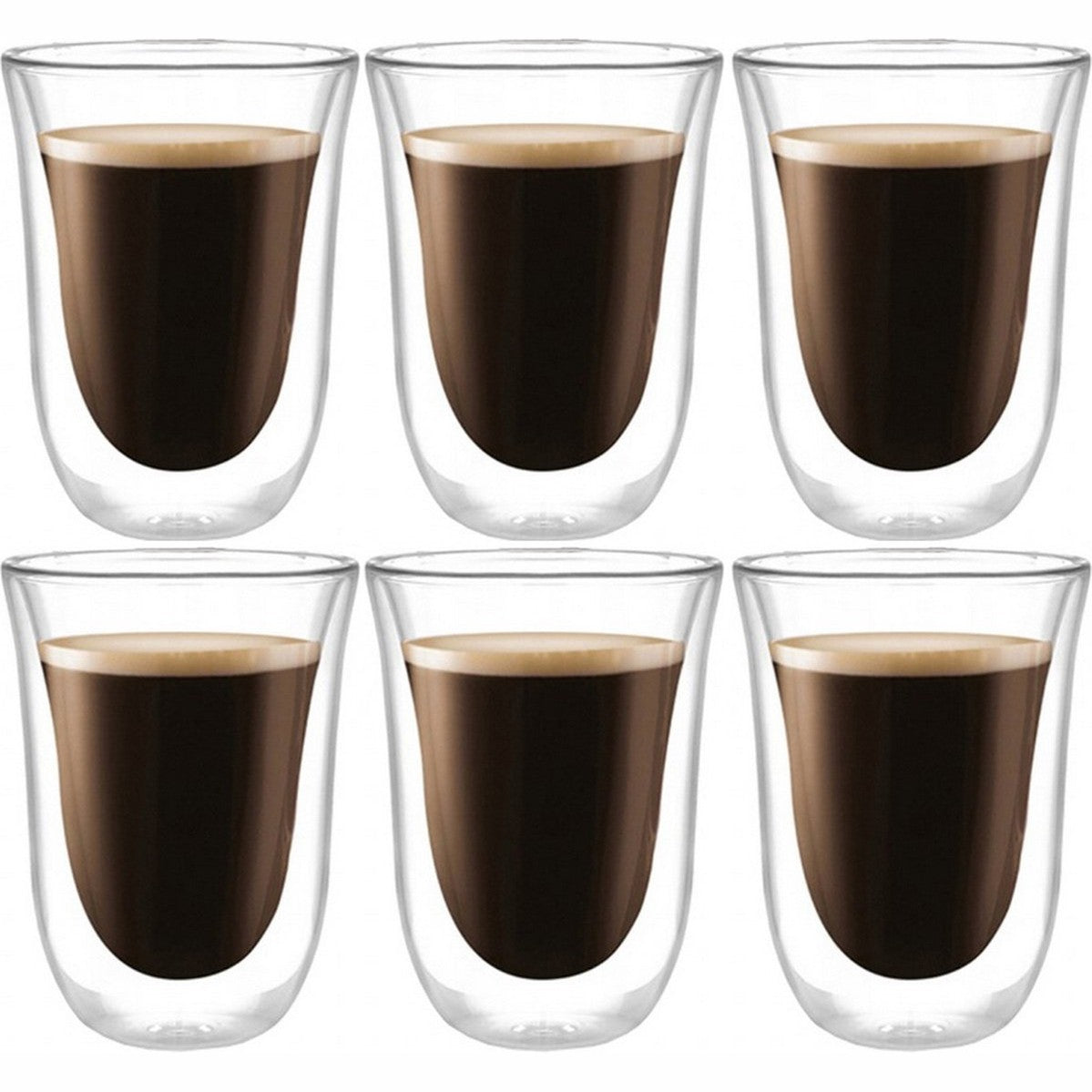 6 stuks Dubbelwandige Glazen - 270 ml - Koffieglazen - Theeglas - Cappuccino Glazen - Latte Macchiato Glazen