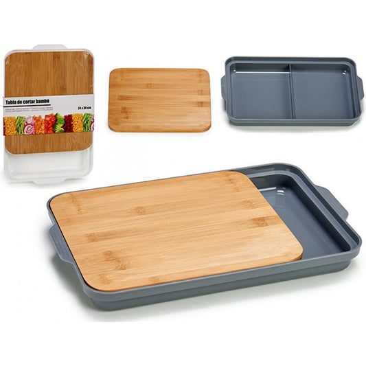 AK Kitchen - Bamboe snijplank met opvangbak - Wit