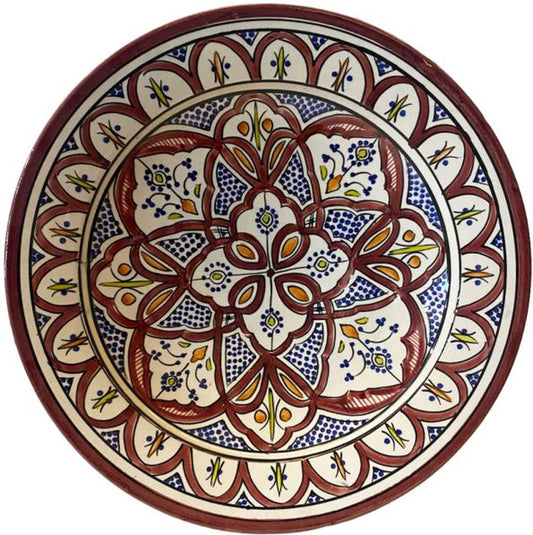 Aardewerk Schaal Asfi | 35 cm | Handgemaakt | Serveerschaal |