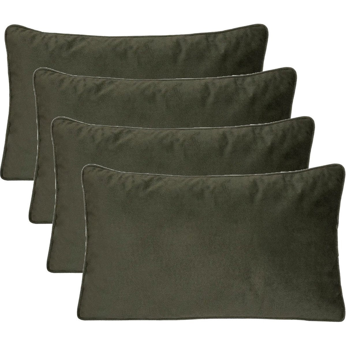 Atmosphera Bank/sierkussens Sophia - 4x stuks - 30 x 50 cm - polyester met rits