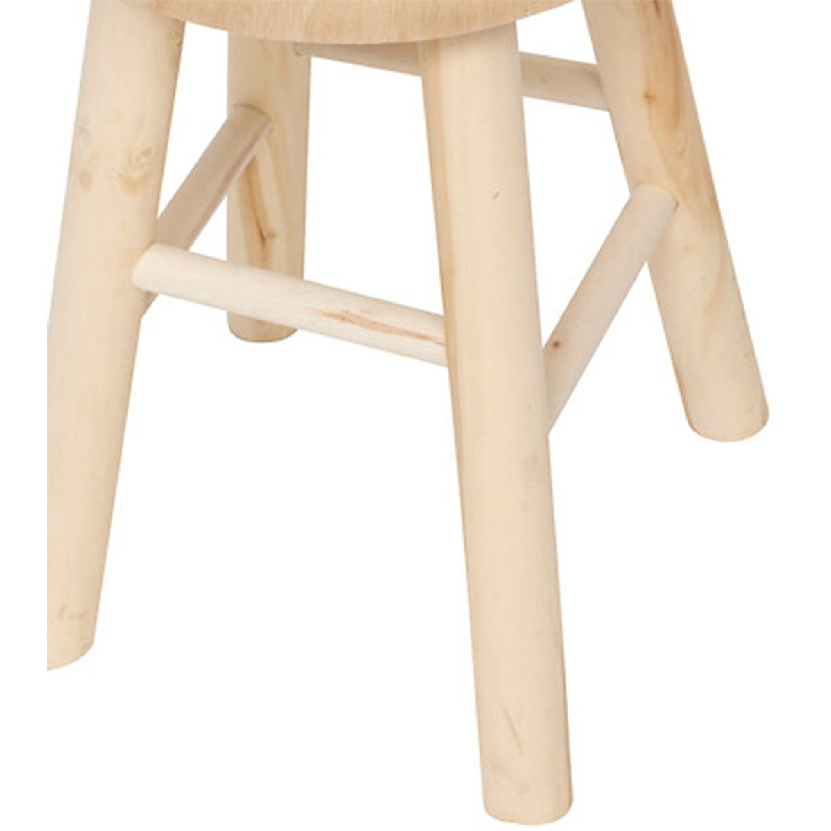 Atmosphera Bijzet krukje model Woody - 2x - lichtbruin - pauwlowna hout - D28 x H41 cm - bijzettafeltje