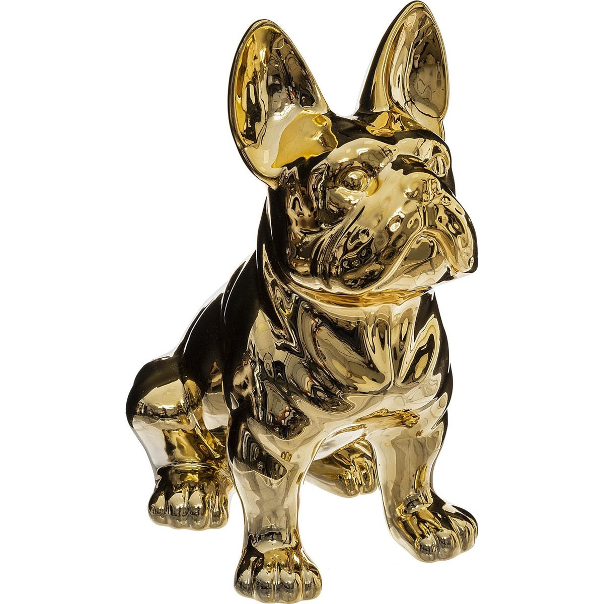 Atmosphera Bulldog beeld - Goud - Decoratie - Sierbeeld - Steengoud - H22 cm