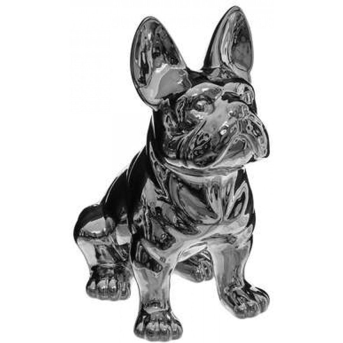 Atmosphera Bulldog beeld - Zilver - Decoratie - Sierbeeld - H22 cm