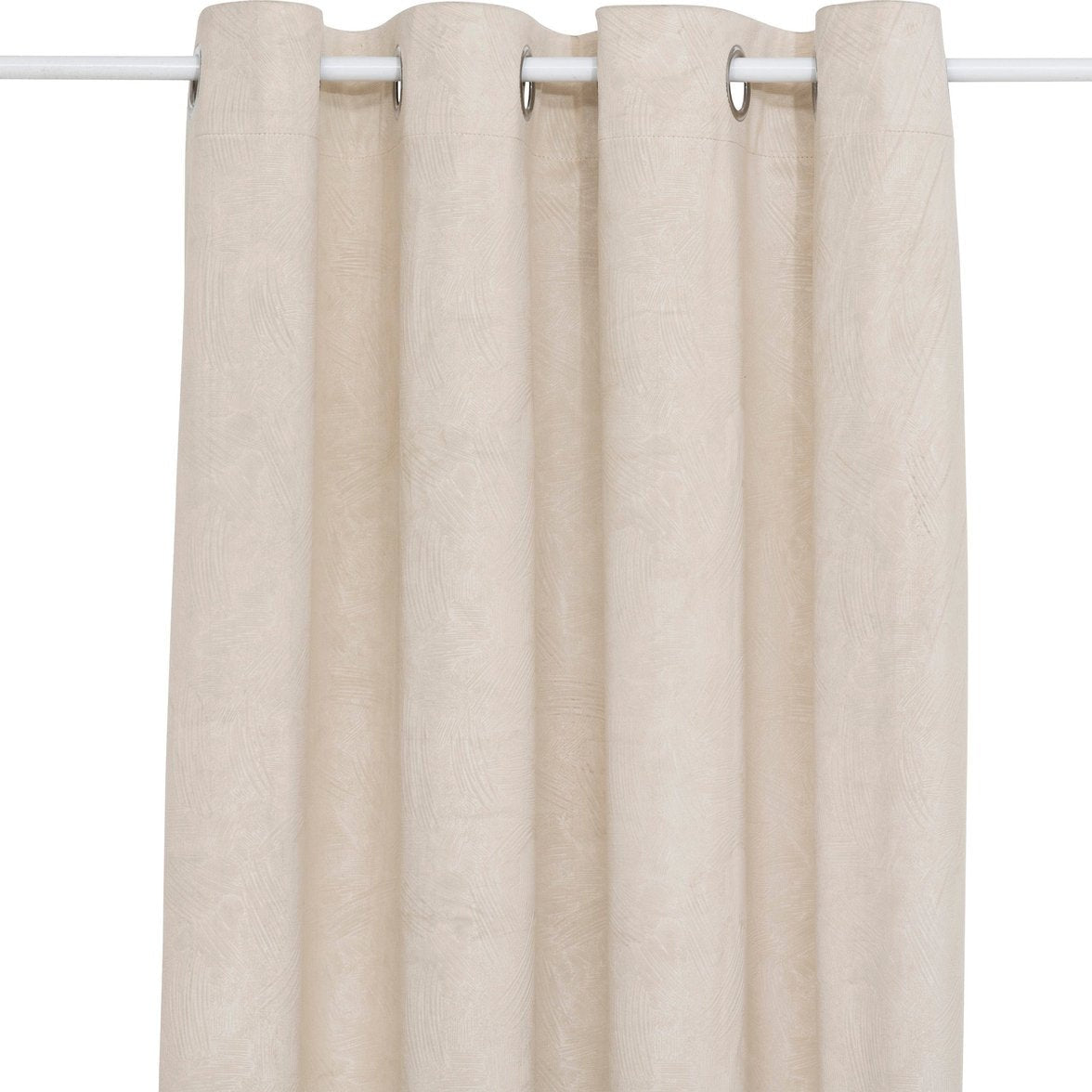 Atmosphera Fujo Fluwelen Verduisteringsgordijn 135x260cm - Gordijnen kant en klaar met haakjes ringen - Linnenbeige