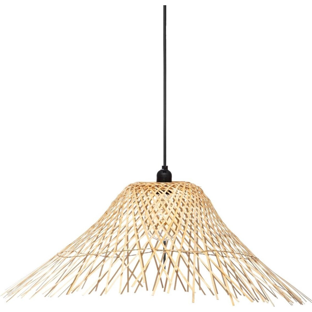 Atmosphera Hanglamp Moxa bamboe - E27, niet inbegrepen - Ø76xH27cm - Naturel