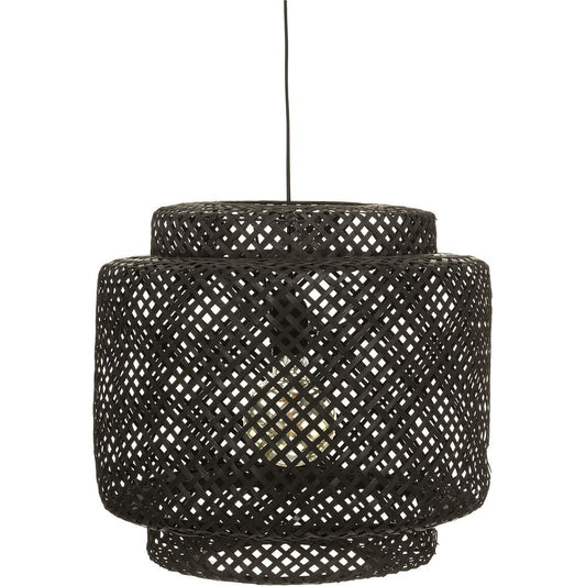 Atmosphera Hanglamp gevlochten Bamboe - 40 x 38 cm - Zwart