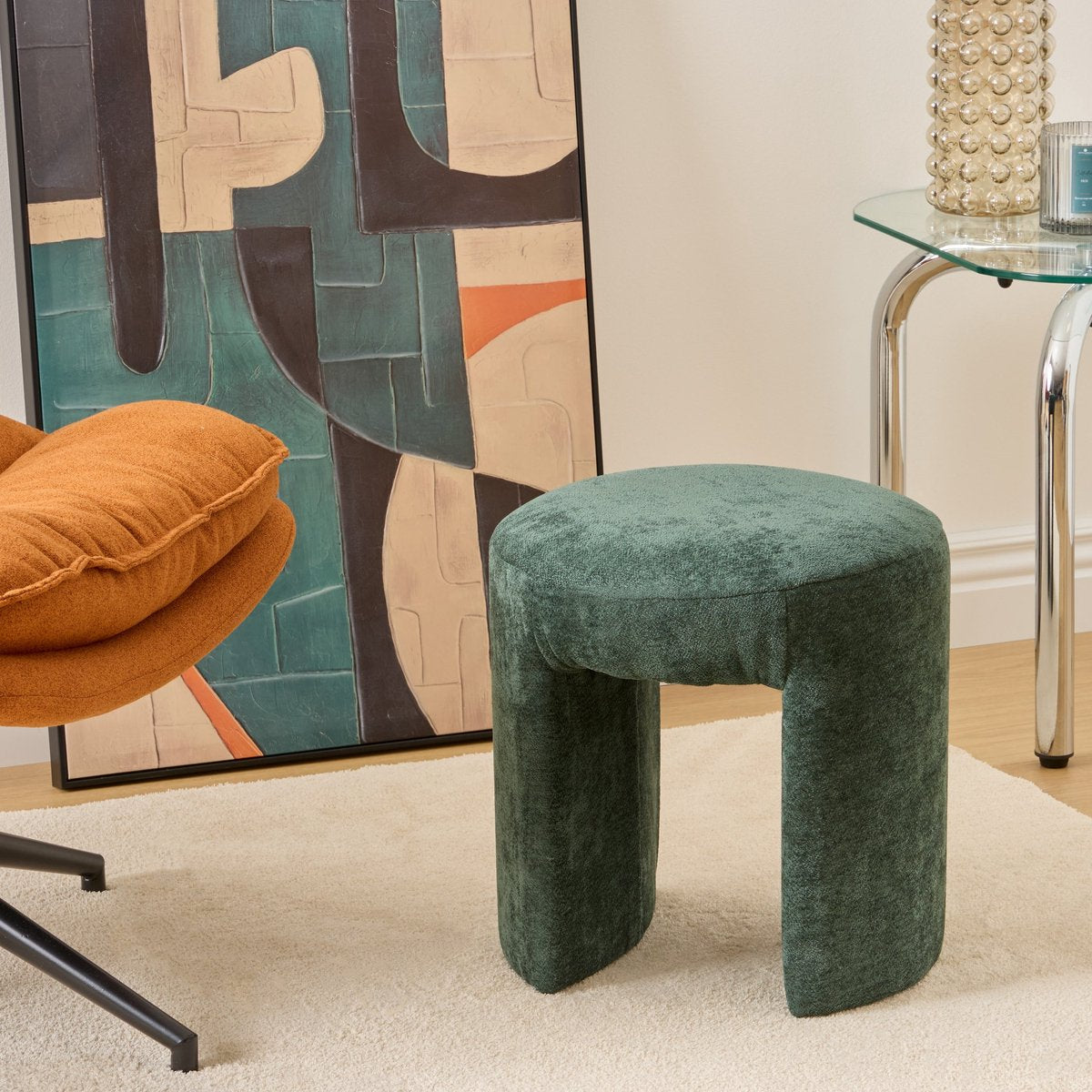 Atmosphera Jin Poef - Ø38cm - Cedergroen