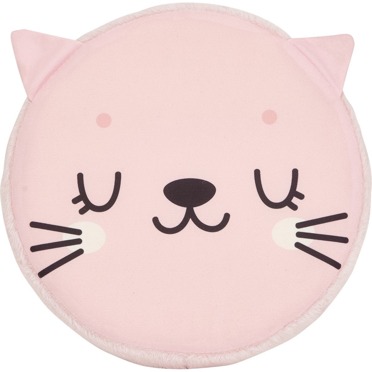 Atmosphera Kat Opvouwbare Poef - Opberger - Ø30xH38cm - Roze