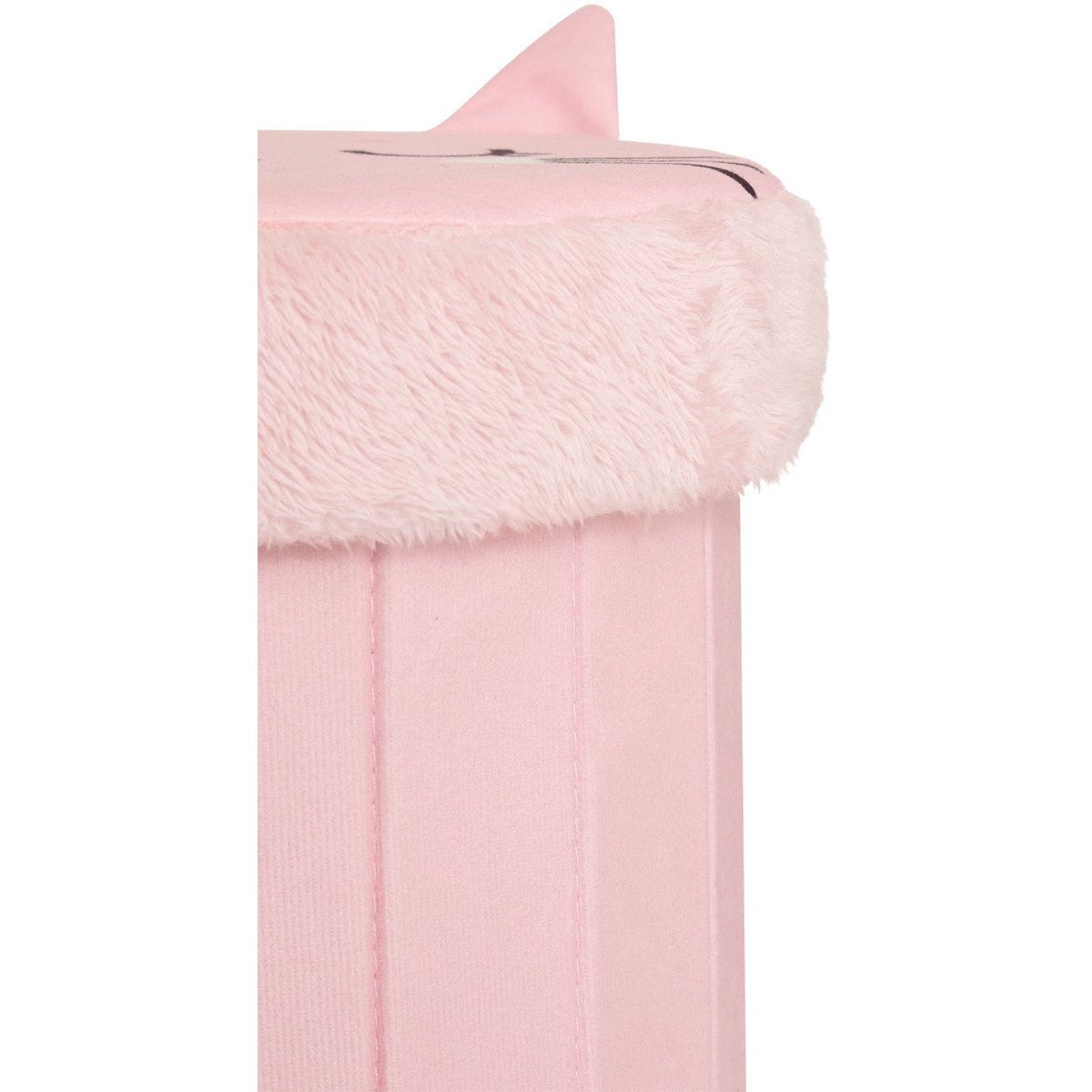 Atmosphera Kat Opvouwbare Poef - Opberger - Ø30xH38cm - Roze