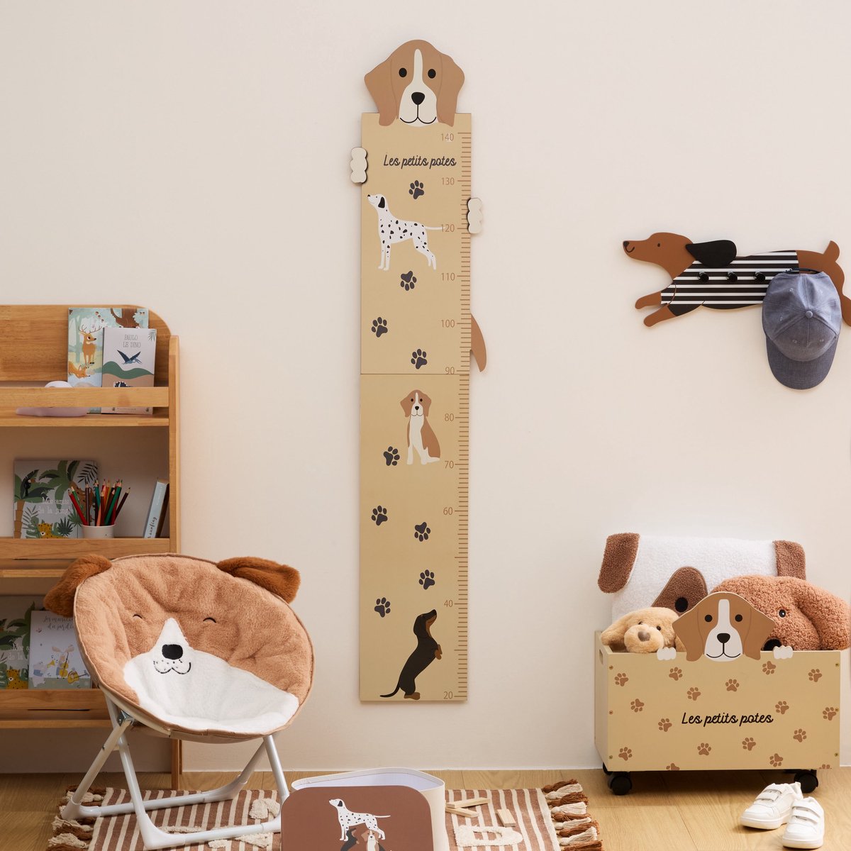 Atmosphera Kids Groeimeter Woef - Kindermeetlat - B29xH140cm - Beige - MODESTNOVA
