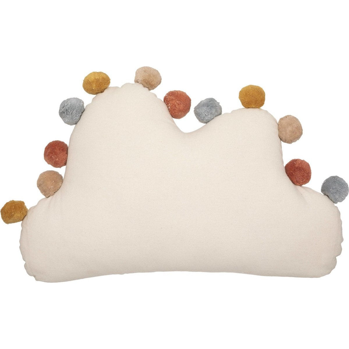 Atmosphera Kids Harlekijn wolk kussen met pompons - 50x12x30cm - Wit