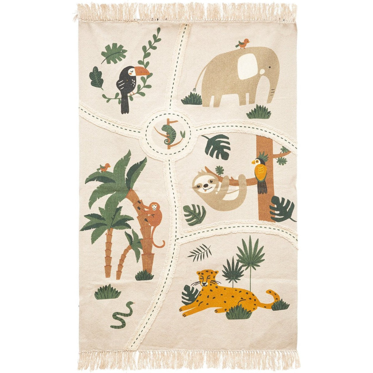 Atmosphera Kids Jungle tapijt / vloerkleed - 100 x 150 cm - Katoen