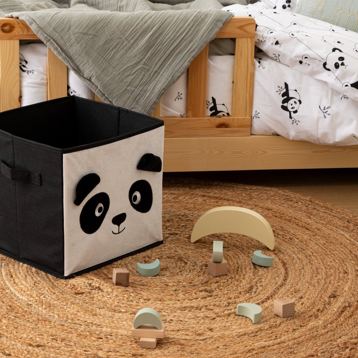 Atmosphera Kids Panda Dekbedovertrek set met 1 kussensloop 140x200cm/65x65cm - Zwart/Wit