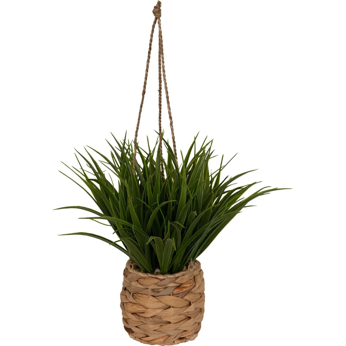 Atmosphera Kunstplant hangplant met natuurlijke pot - Ø25xH27cm - Groen