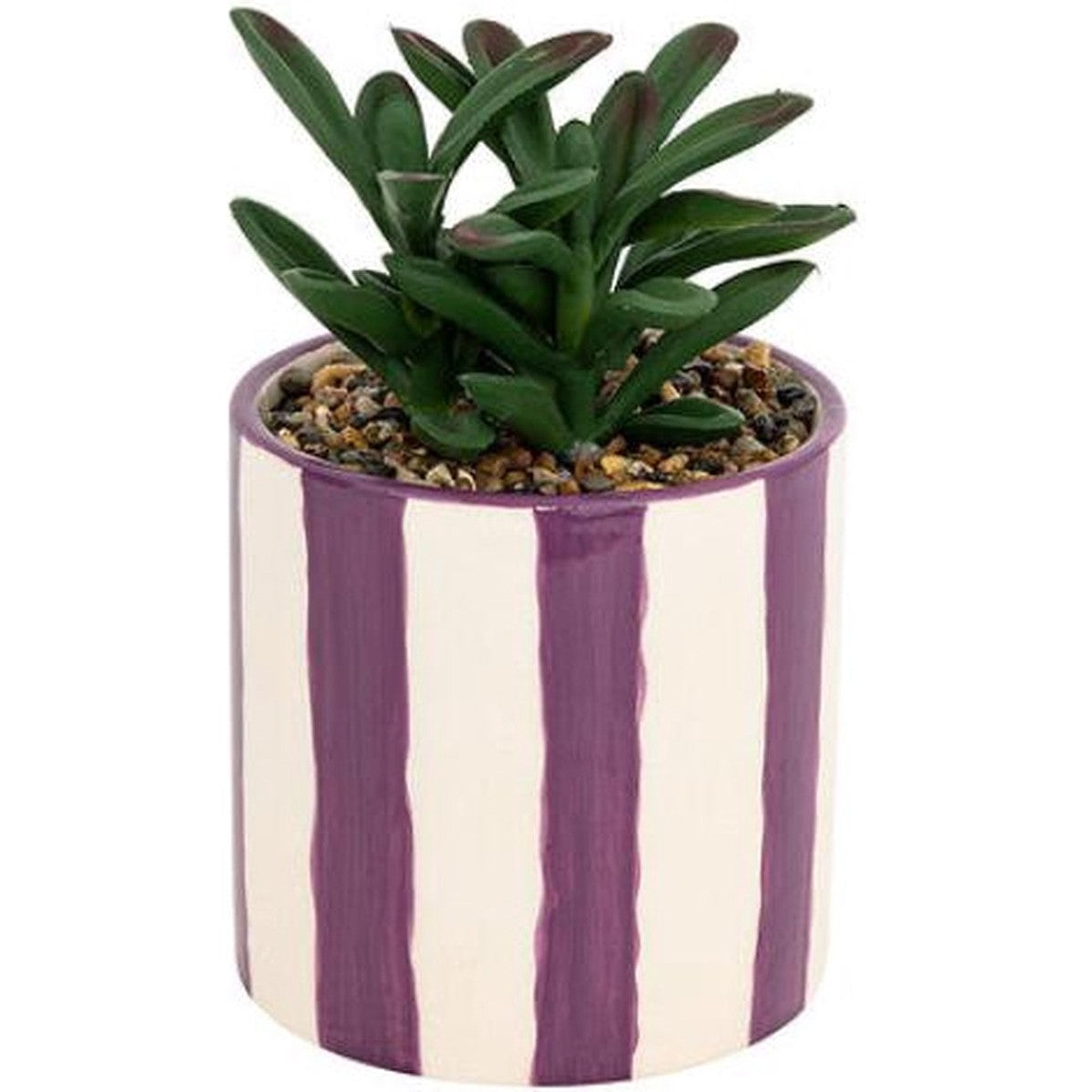 Atmosphera Kunstplant keramische pot - Ø10xH17cm - Violet