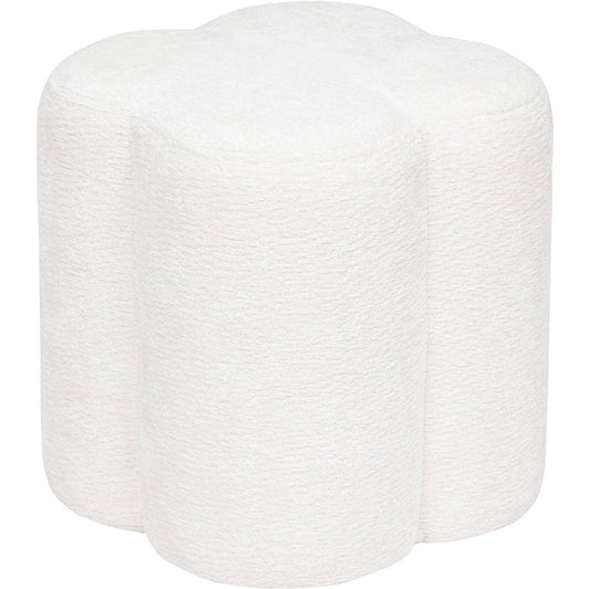 Atmosphera Lavon Poef - Ø35xH38cm - Wit