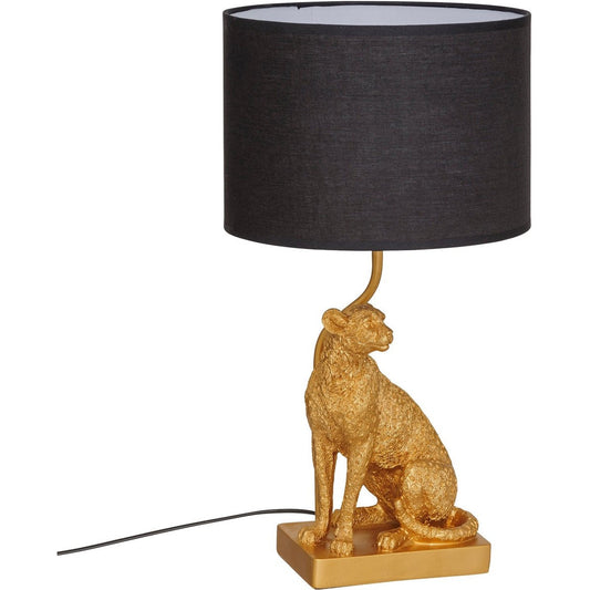 Atmosphera Luipaard Gepi Tafellamp - Ø25xH48cm - Zwart/Goud