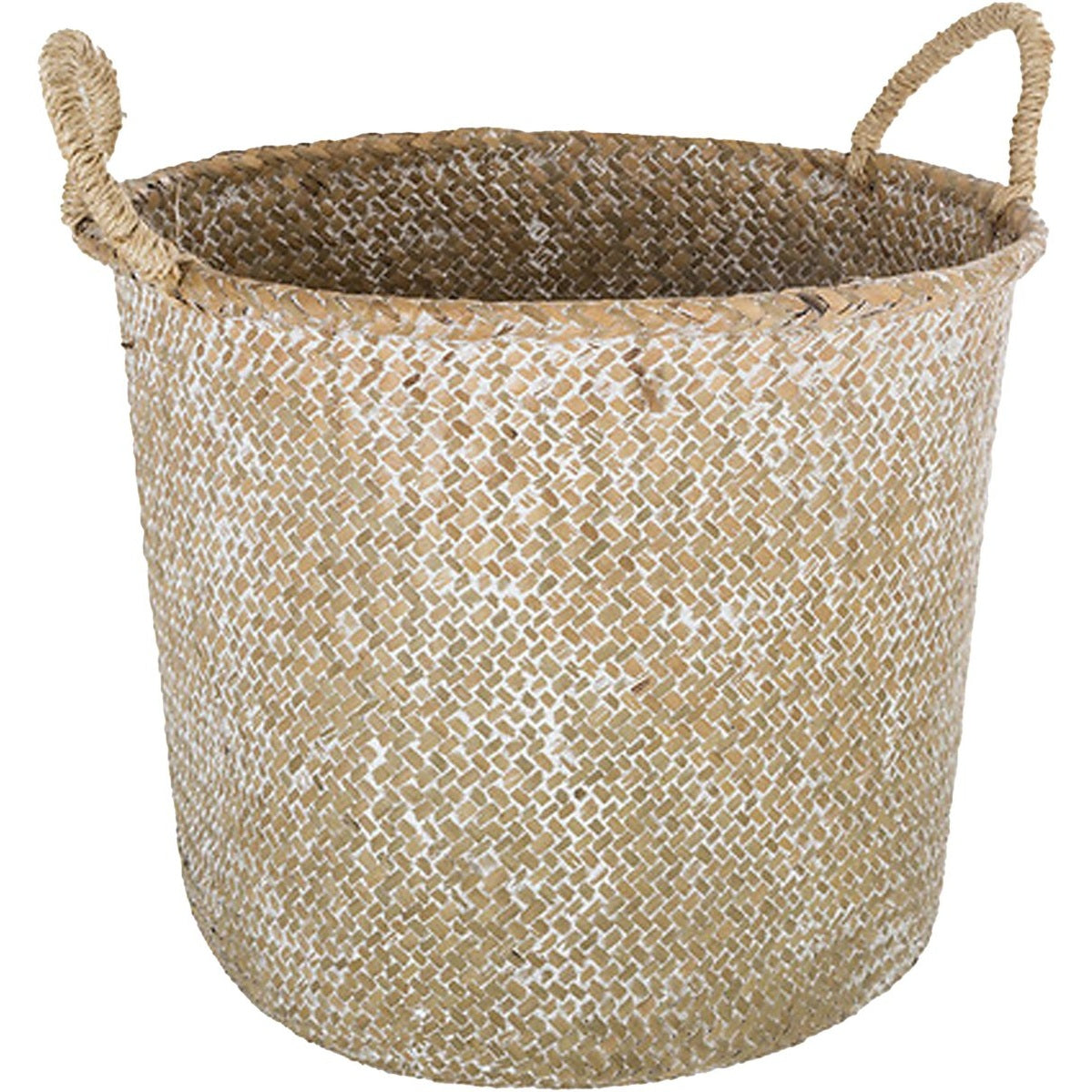 Atmosphera Opbergmand Julian - rond - riet - naturel - 37 x 27 cm - opvouwbaar - decoratie mand