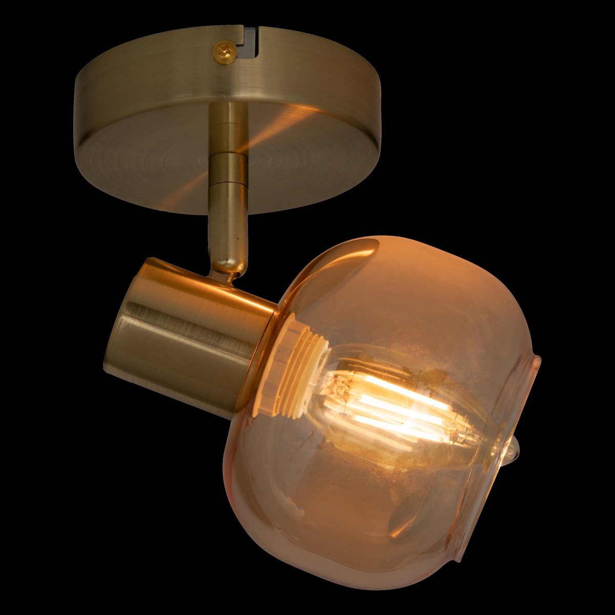 Atmosphera Pilia Wandlamp - 10x16x10cm - Goud/Amber