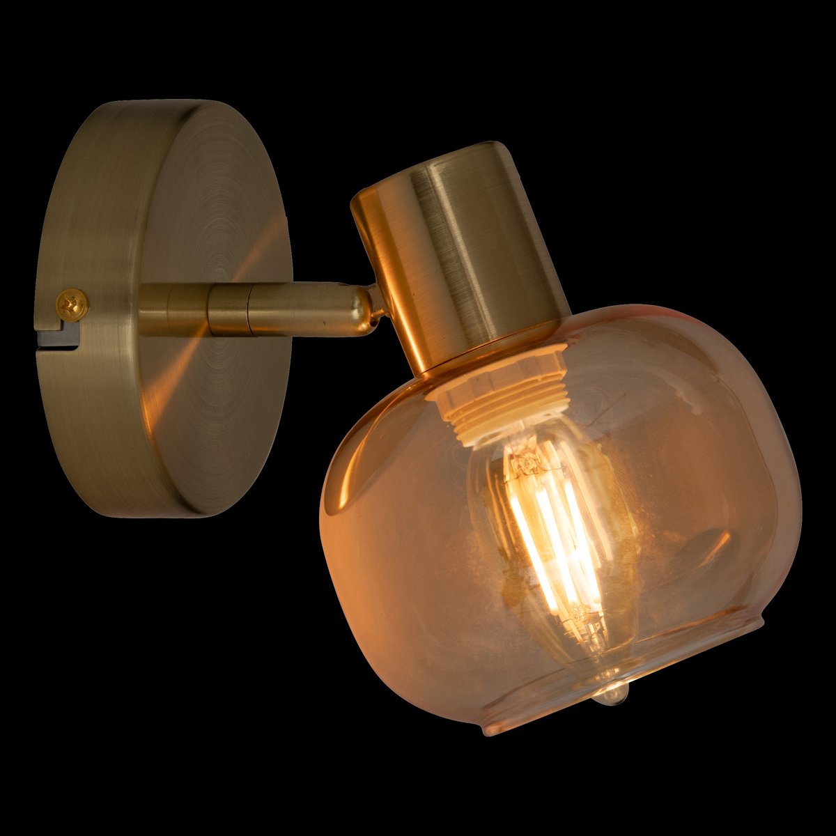 Atmosphera Pilia Wandlamp - 10x16x10cm - Goud/Amber