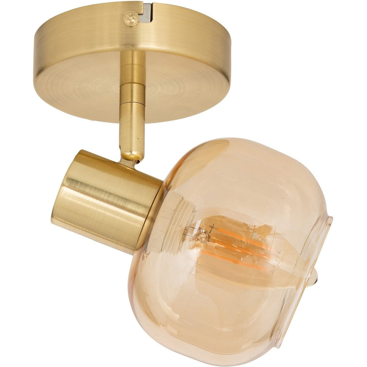 Atmosphera Pilia Wandlamp - 10x16x10cm - Goud/Amber