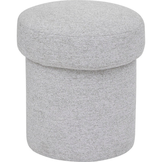 Atmosphera Poef Kita Ø37xH40cm - Nylon/Viscose - Grijs